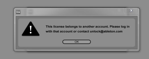 License belongs to another account License belongs to another account