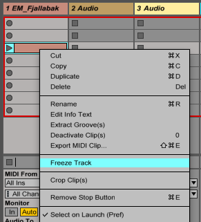 Freezing a track is a good way to save CPU resources. Freezing a track is a good way to save CPU resources.