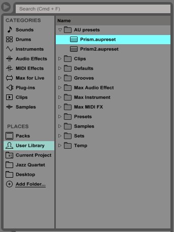 AU presets can be stored anywhere on your computer. User Lib.png