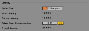 Under the Audio Preferences tab you can set the buffer size to a different value. buffer size.png