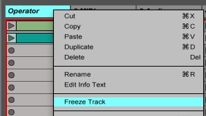 The Freeze Track option from the context menu. freeze track.png