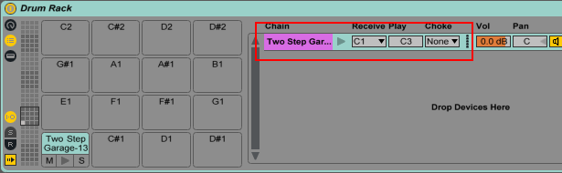 Drum Rack MIDI Note Drum Rack MIDI Note