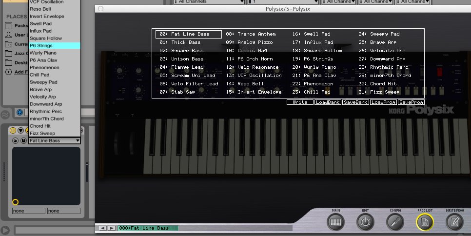 Plug-in banks are exposed by default in the Korg Polysix VST Korg Polysix.png